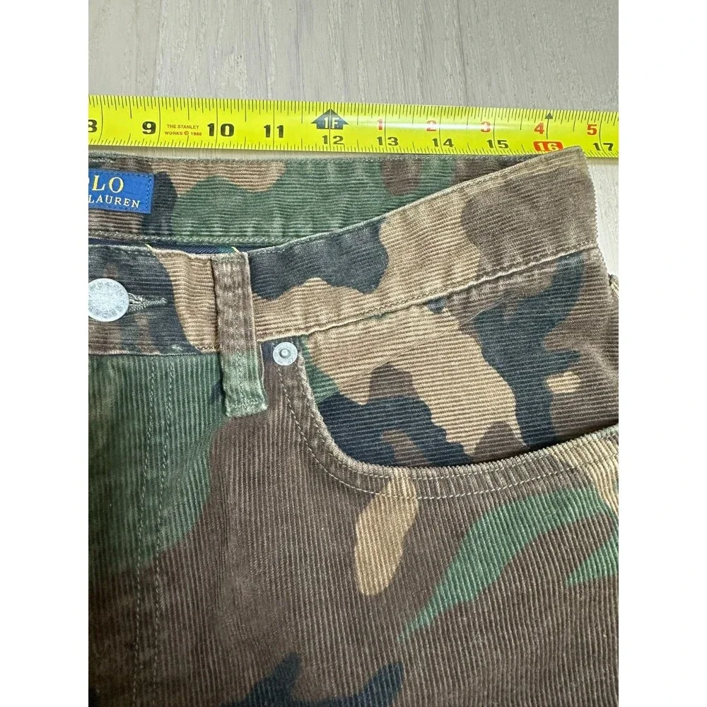 Ralph Lauren Camo Cords Classic Preppy Neutral Streetwear Straight Leg 32x32